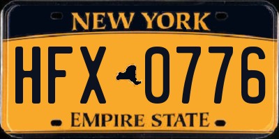 NY license plate HFX0776