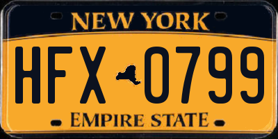 NY license plate HFX0799