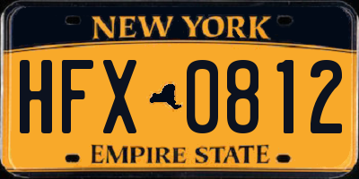 NY license plate HFX0812
