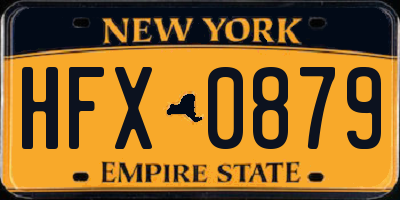 NY license plate HFX0879