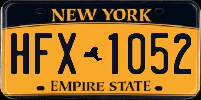 NY license plate HFX1052