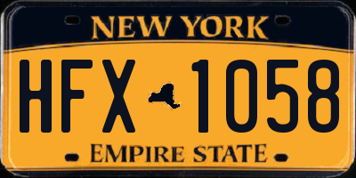 NY license plate HFX1058