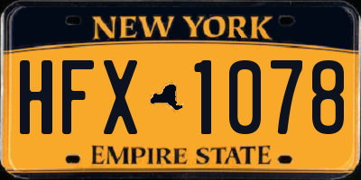 NY license plate HFX1078
