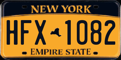 NY license plate HFX1082