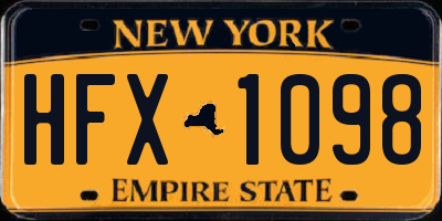 NY license plate HFX1098