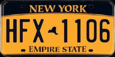 NY license plate HFX1106