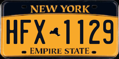 NY license plate HFX1129