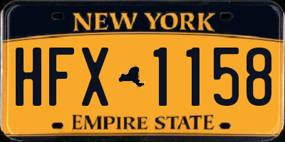 NY license plate HFX1158