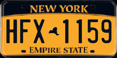 NY license plate HFX1159