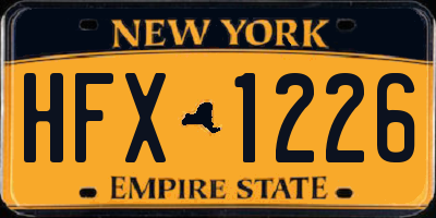 NY license plate HFX1226