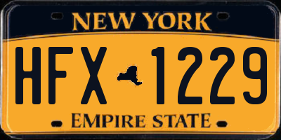 NY license plate HFX1229