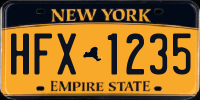 NY license plate HFX1235