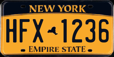 NY license plate HFX1236