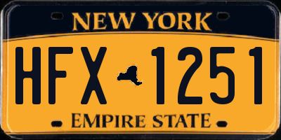 NY license plate HFX1251