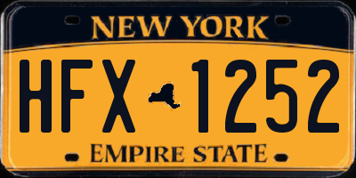 NY license plate HFX1252