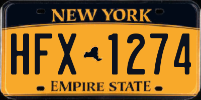 NY license plate HFX1274