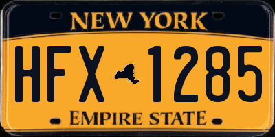 NY license plate HFX1285