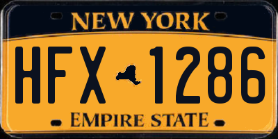 NY license plate HFX1286