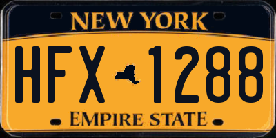 NY license plate HFX1288