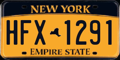 NY license plate HFX1291