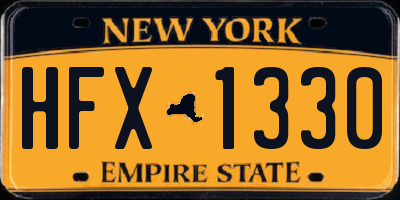 NY license plate HFX1330