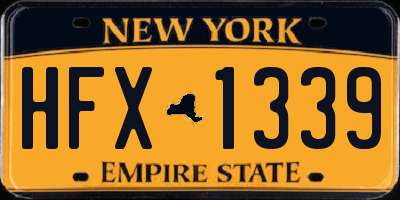 NY license plate HFX1339