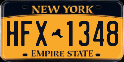 NY license plate HFX1348