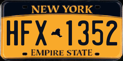 NY license plate HFX1352