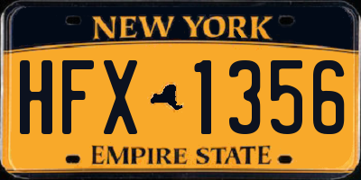 NY license plate HFX1356