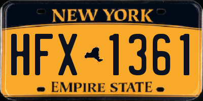 NY license plate HFX1361