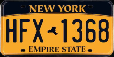 NY license plate HFX1368