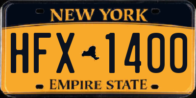 NY license plate HFX1400