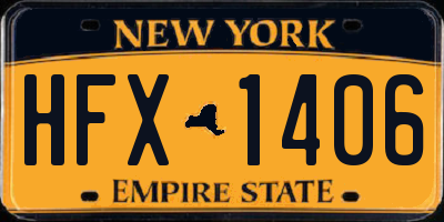 NY license plate HFX1406