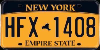 NY license plate HFX1408