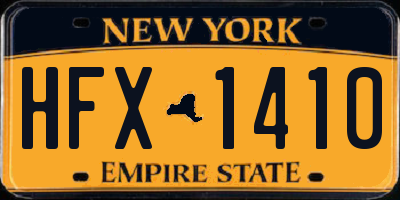 NY license plate HFX1410