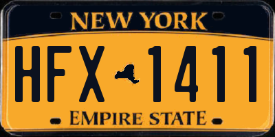 NY license plate HFX1411