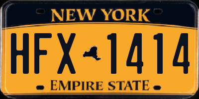 NY license plate HFX1414