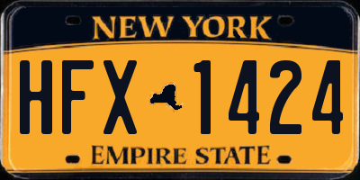 NY license plate HFX1424