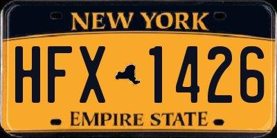 NY license plate HFX1426
