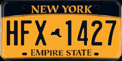 NY license plate HFX1427