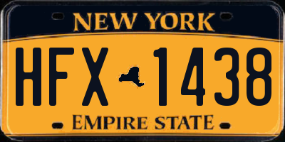 NY license plate HFX1438