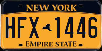 NY license plate HFX1446