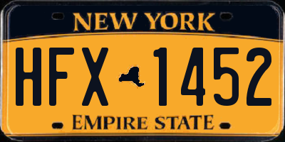 NY license plate HFX1452