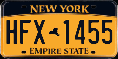 NY license plate HFX1455