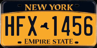 NY license plate HFX1456