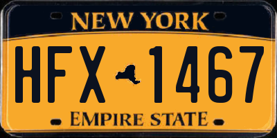 NY license plate HFX1467