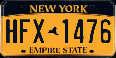 NY license plate HFX1476