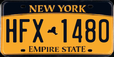 NY license plate HFX1480