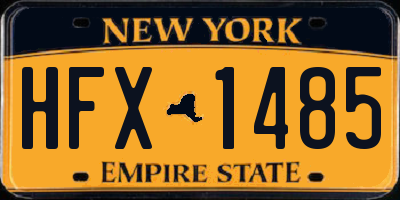NY license plate HFX1485