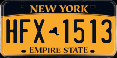 NY license plate HFX1513